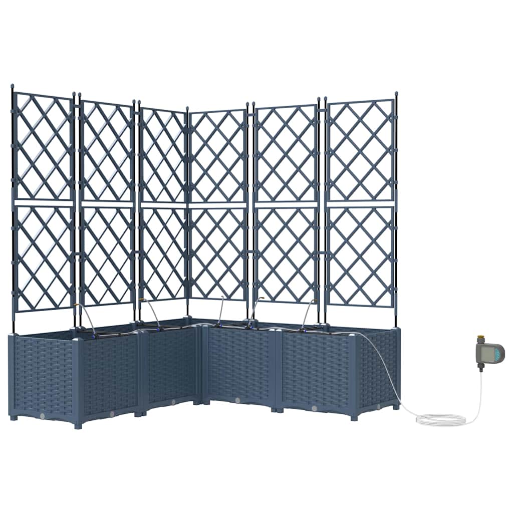 Vaso da giardino 5 pz Grigio 120 x 120 x 142 cm PP