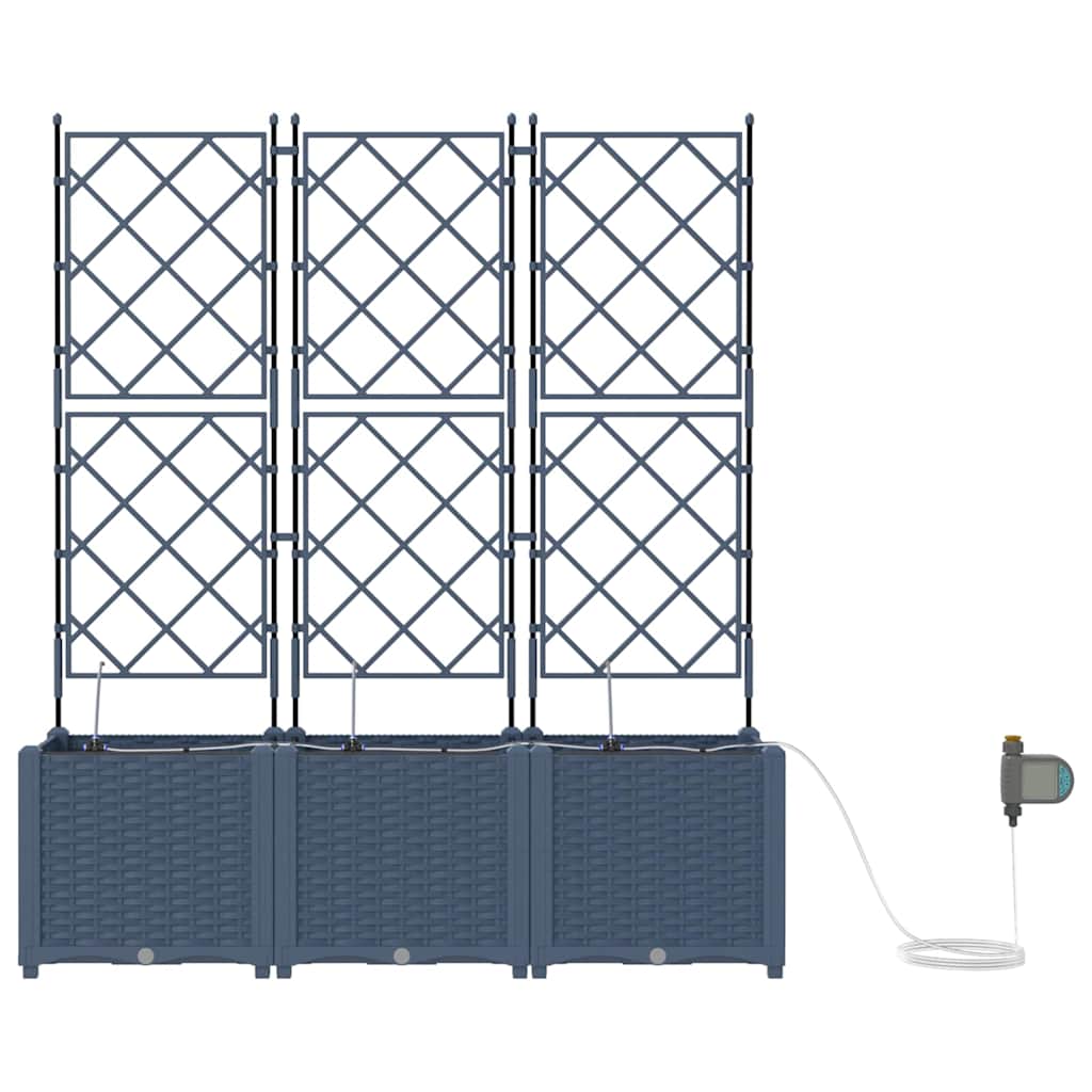 Vaso da giardino 5 pz Grigio 120 x 120 x 142 cm PP