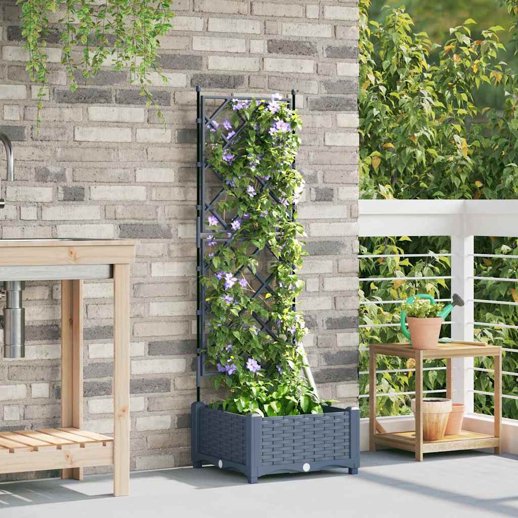 Vaso da giardino Grigio Chiaro 40 x 40 x 125,5 cm PP