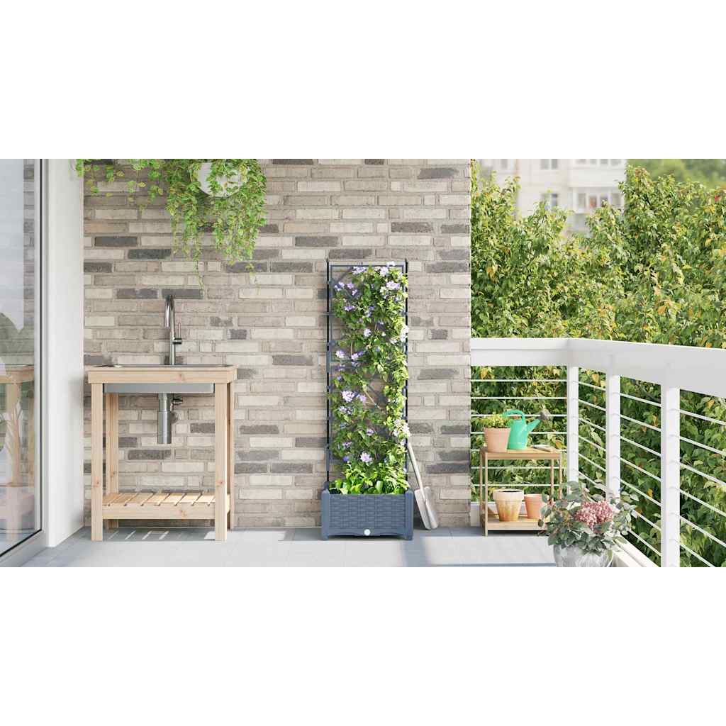 Vaso da giardino Grigio Chiaro 40 x 40 x 125,5 cm PP