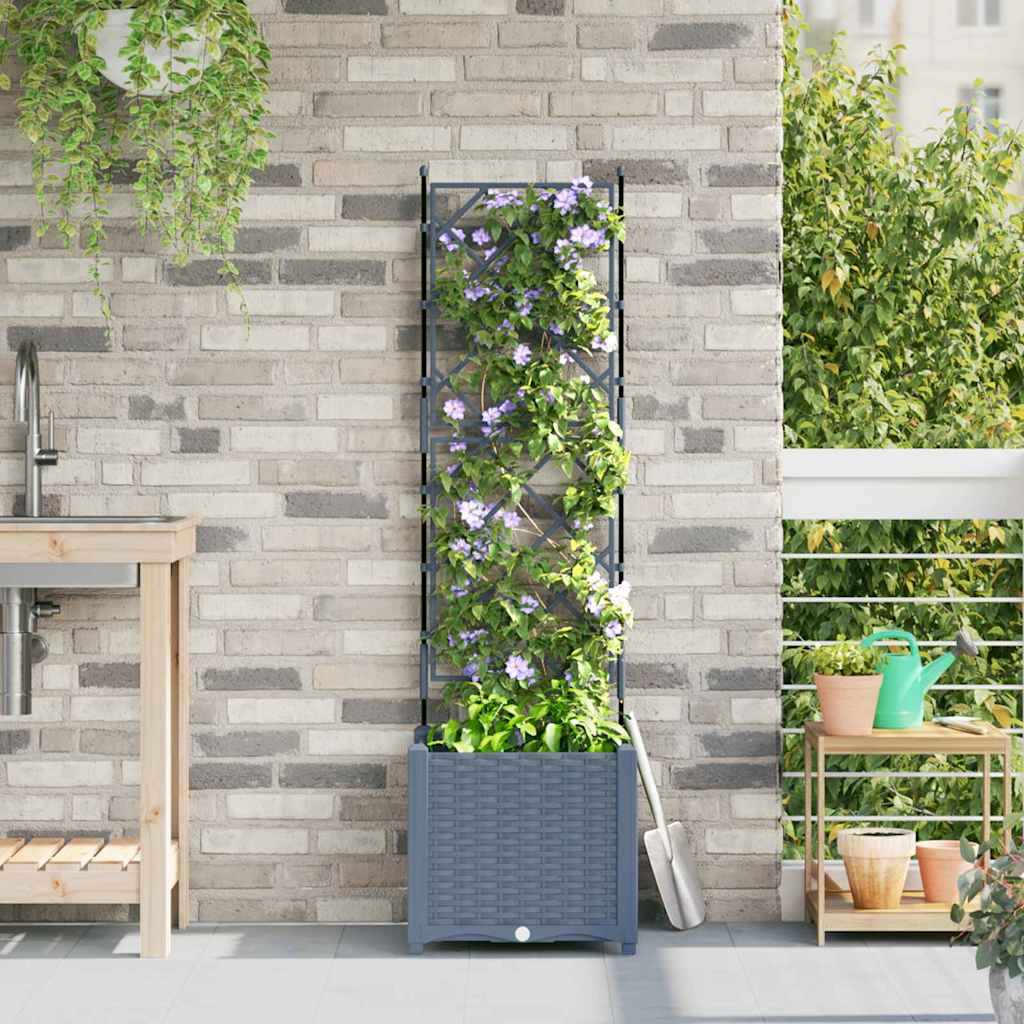 Vaso da giardino Grigio Chiaro 40 x 40 x 143 cm PP