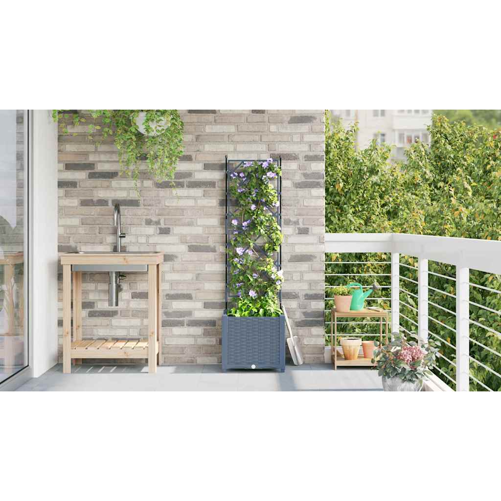 Vaso da giardino Grigio Chiaro 40 x 40 x 143 cm PP