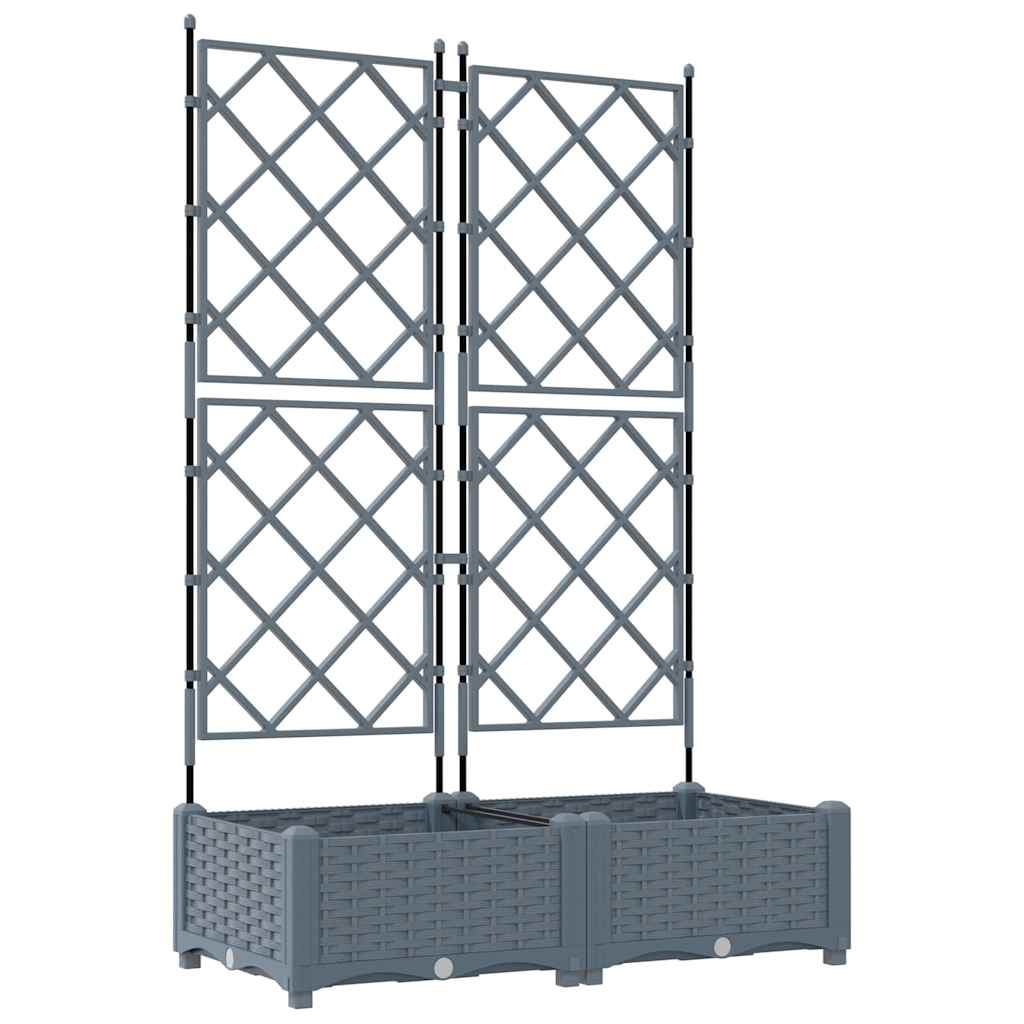 Vaso da giardino 2 pz Grigio Chiaro 80 x 40 x 125,5 cm PP