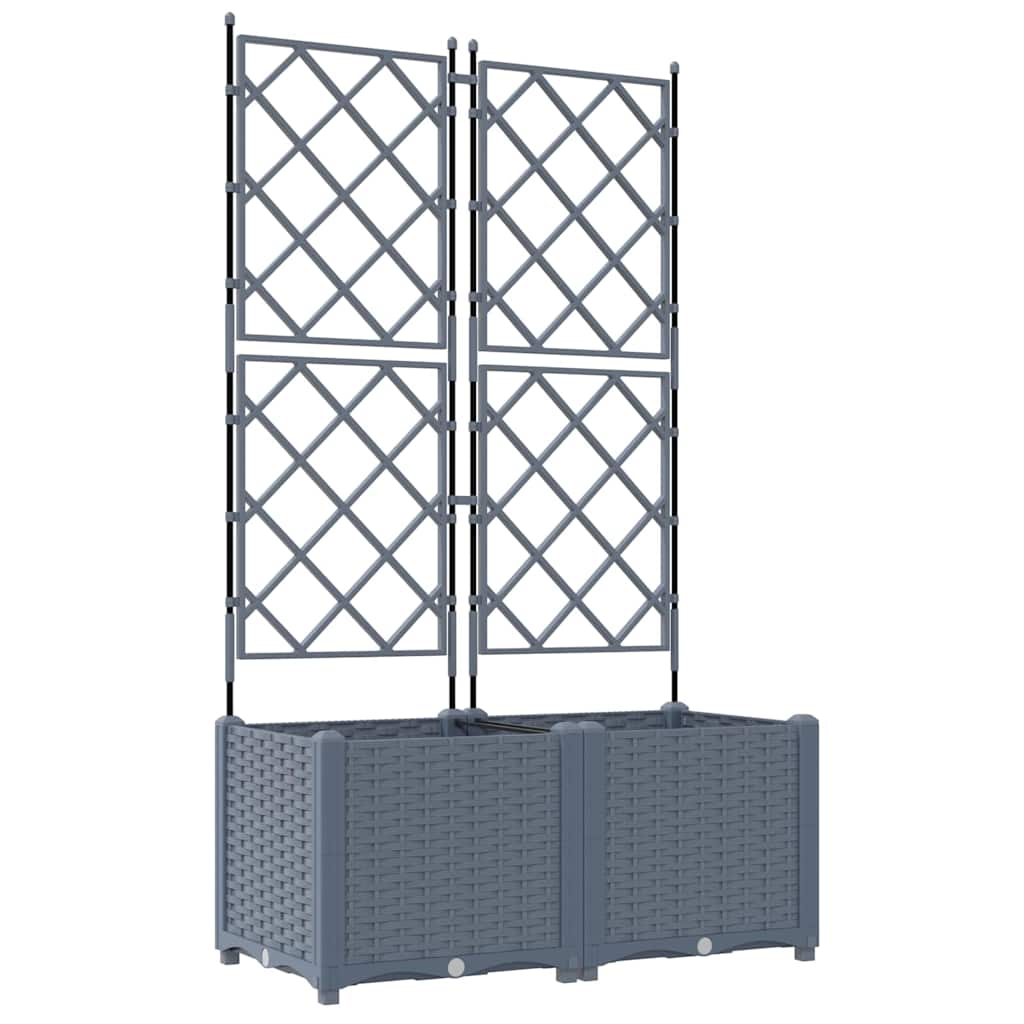 Vaso da giardino 2 pz Grigio Chiaro 80 x 40 x 143 cm PP