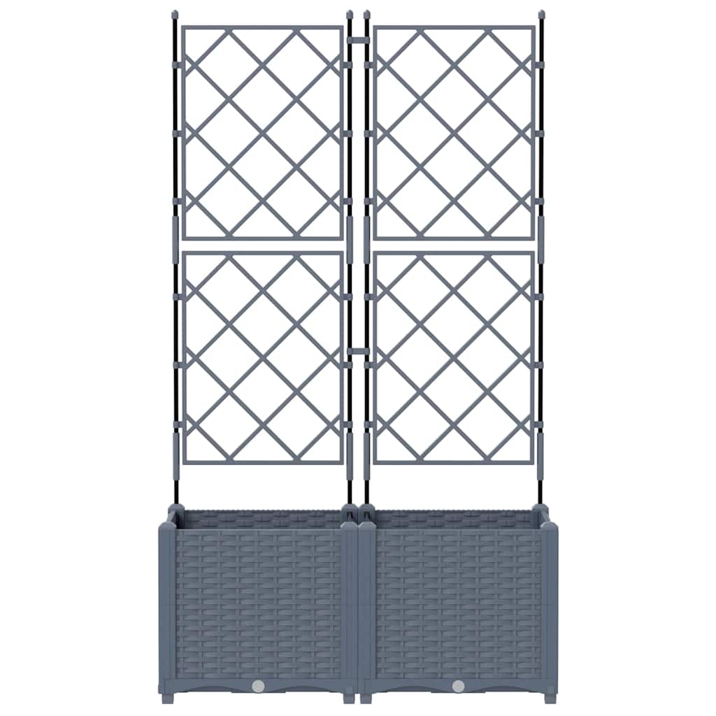 Vaso da giardino 2 pz Grigio Chiaro 80 x 40 x 143 cm PP