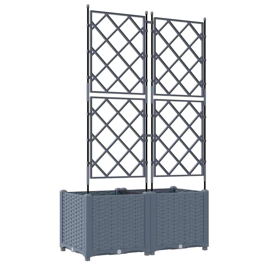 Vaso da giardino 2 pz Grigio Chiaro 80 x 40 x 143 cm PP
