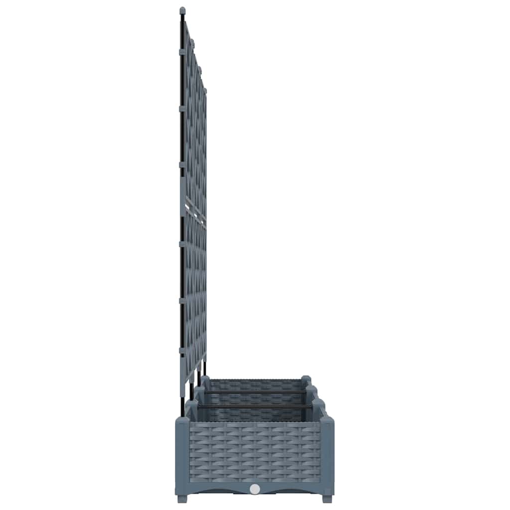 Vaso da giardino 3 pz Grigio Chiaro 120 x 40 x 125,5 cm PP