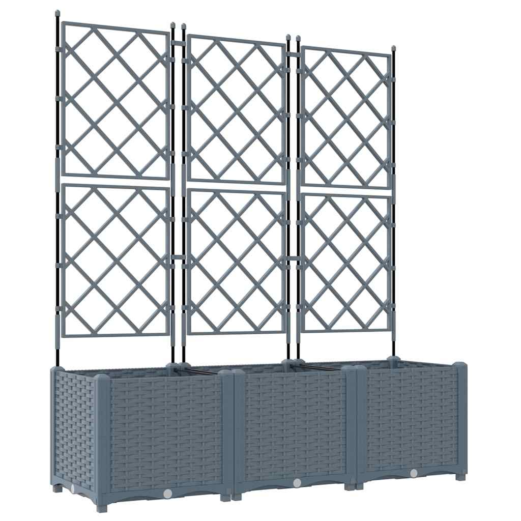 Vaso da giardino 3 pz Grigio Chiaro 120 x 40 x 143 cm PP