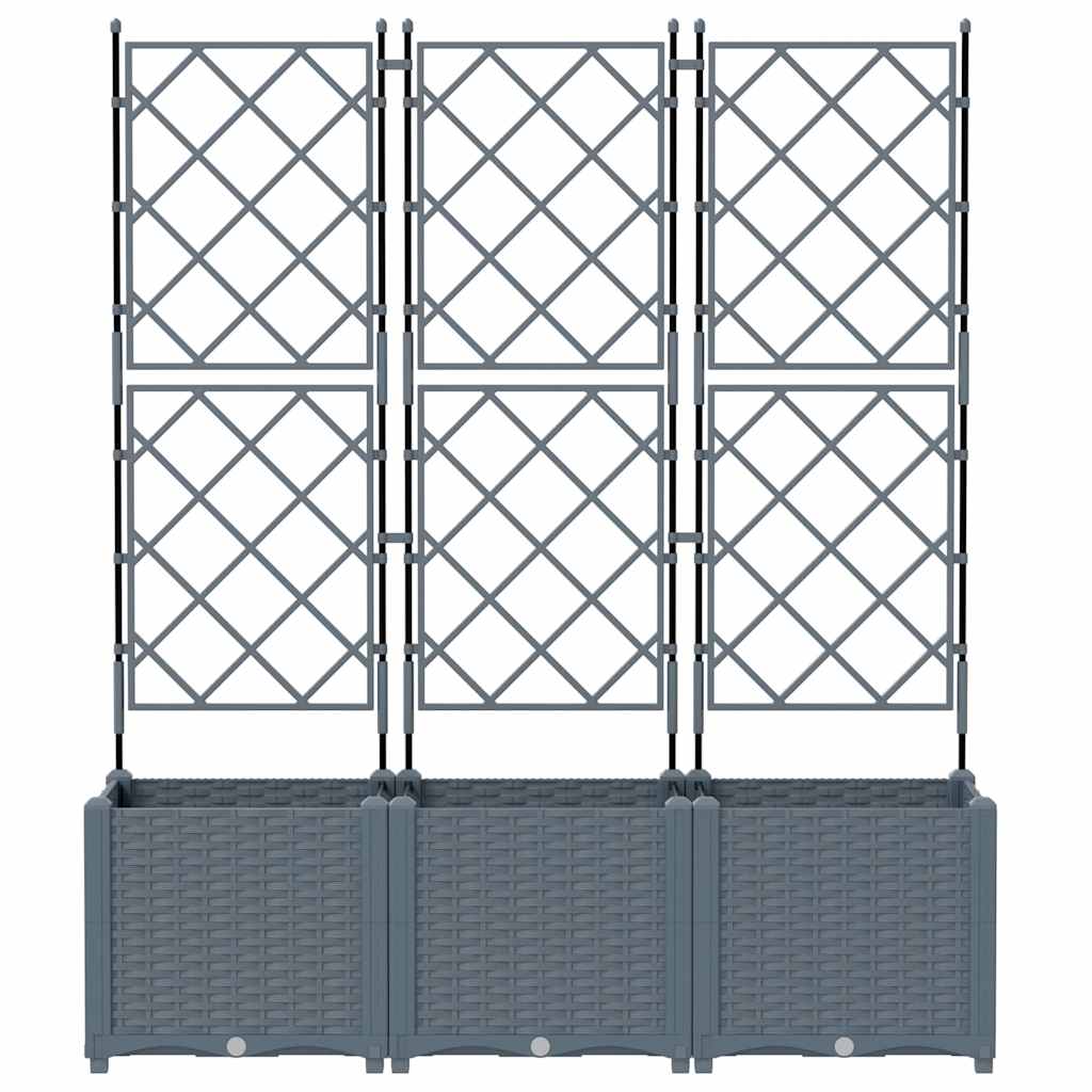 Vaso da giardino 3 pz Grigio Chiaro 120 x 40 x 143 cm PP