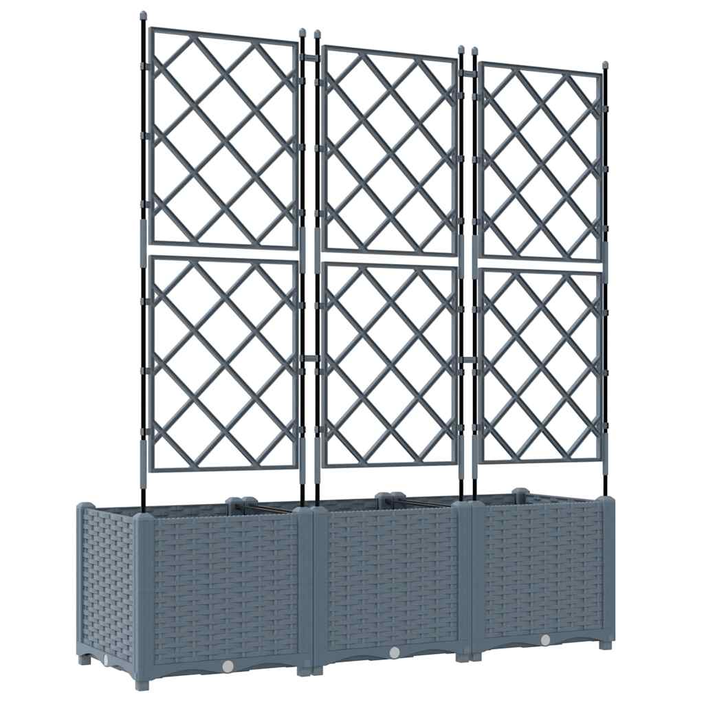 Vaso da giardino 3 pz Grigio Chiaro 120 x 40 x 143 cm PP