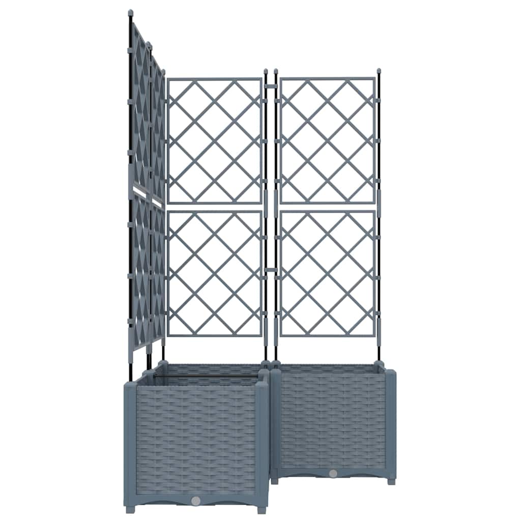 Vaso da giardino 3 pz Grigio Chiaro 80 x 80 x 143 cm PP