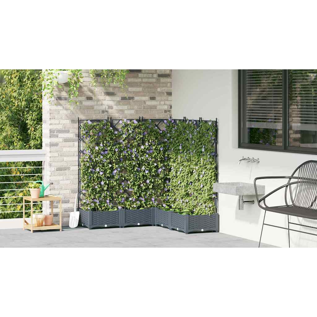 Vaso da giardino 5 pz Grigio Chiaro 120 x 120 x 125,5 cm PP