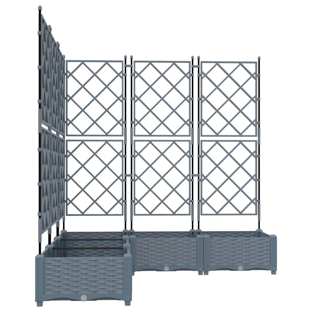Vaso da giardino 5 pz Grigio Chiaro 120 x 120 x 125,5 cm PP