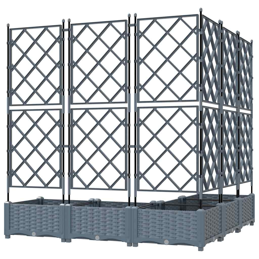 Vaso da giardino 5 pz Grigio Chiaro 120 x 120 x 125,5 cm PP