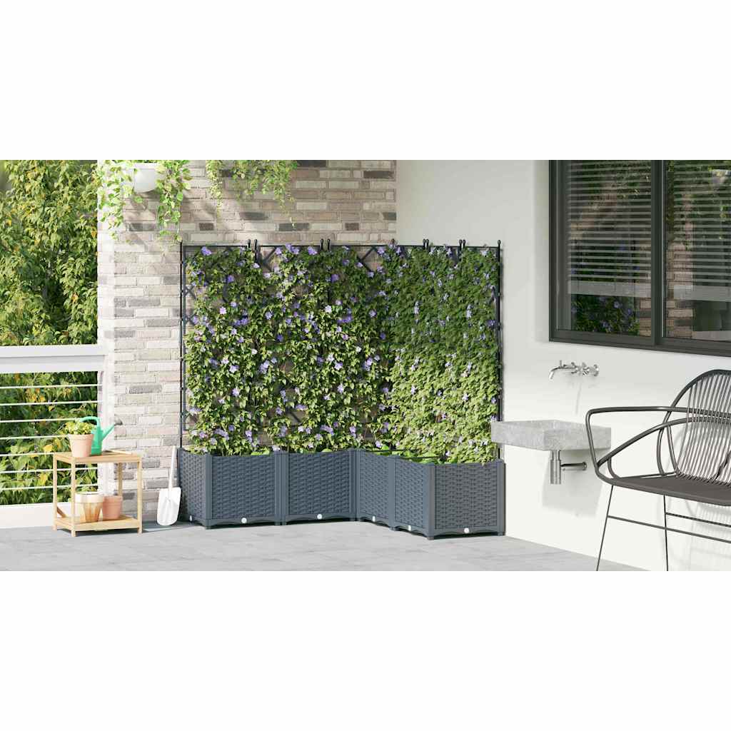 Vaso da giardino 5 pz Grigio Chiaro 120 x 120 x 143 cm PP