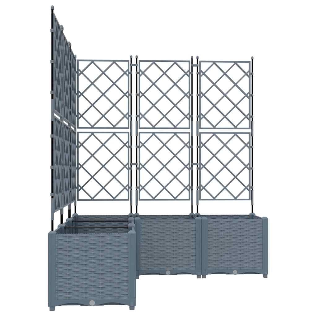 Vaso da giardino 5 pz Grigio Chiaro 120 x 120 x 143 cm PP