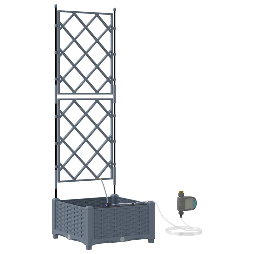 Vaso da giardino Grigio Chiaro 40 x 40 x 126 cm PP