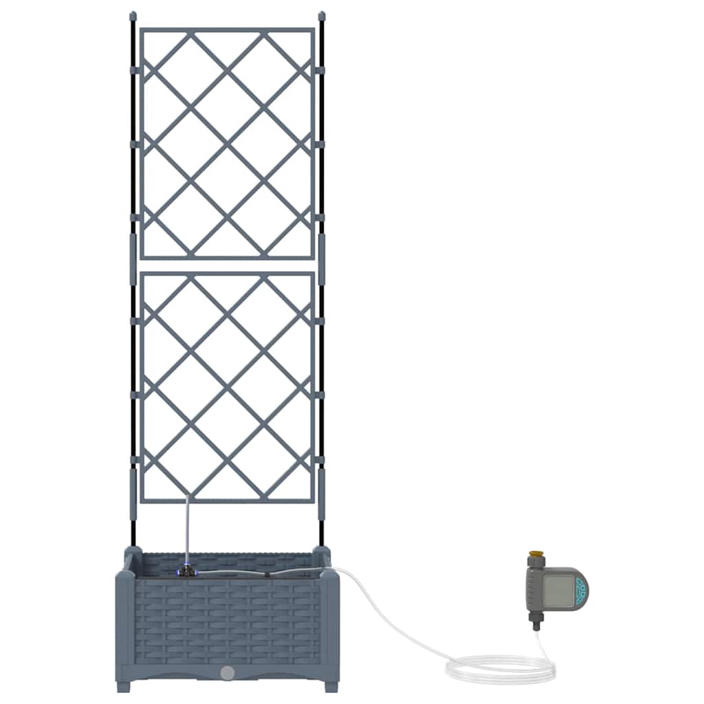 Vaso da giardino Grigio Chiaro 40 x 40 x 126 cm PP