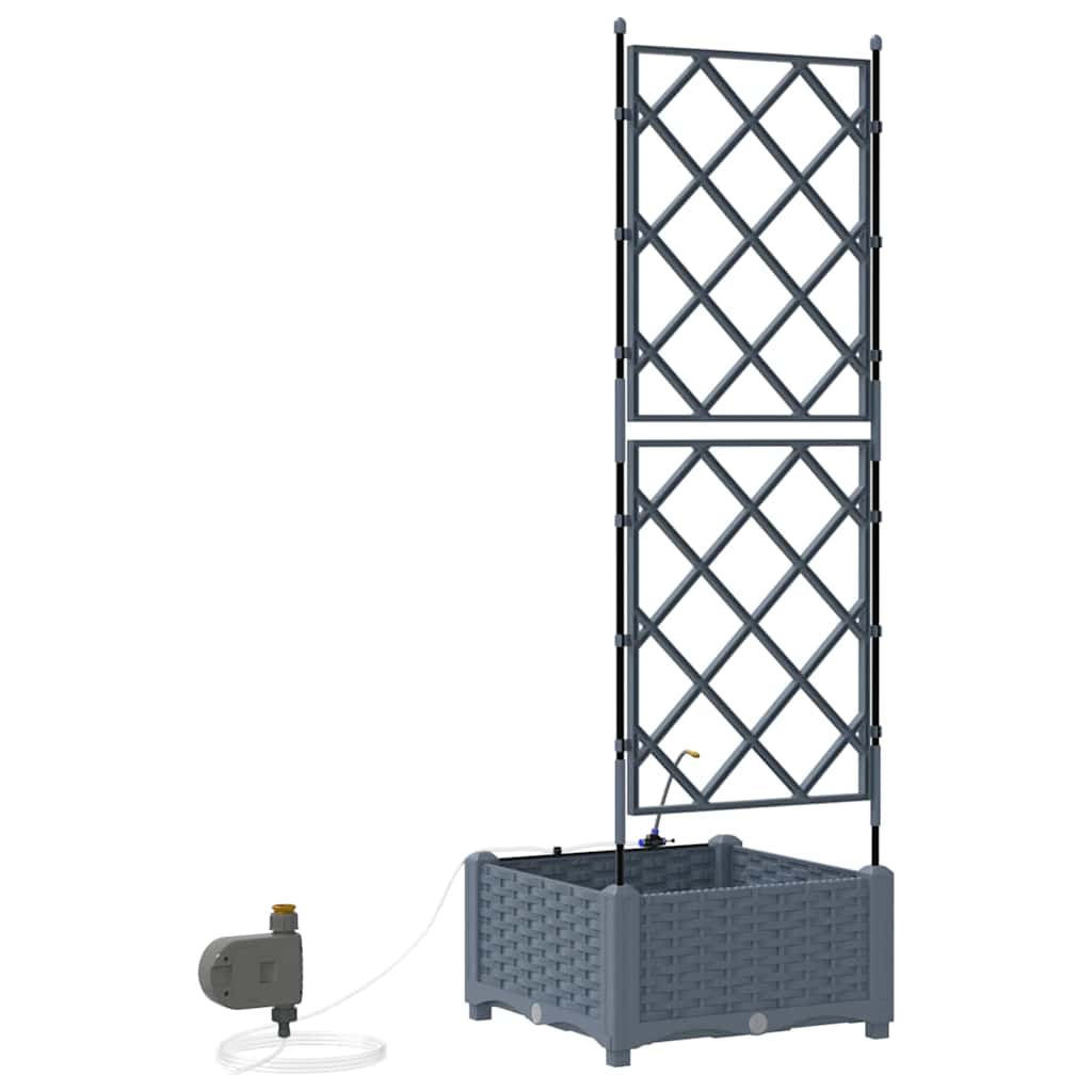 Vaso da giardino Grigio Chiaro 40 x 40 x 126 cm PP