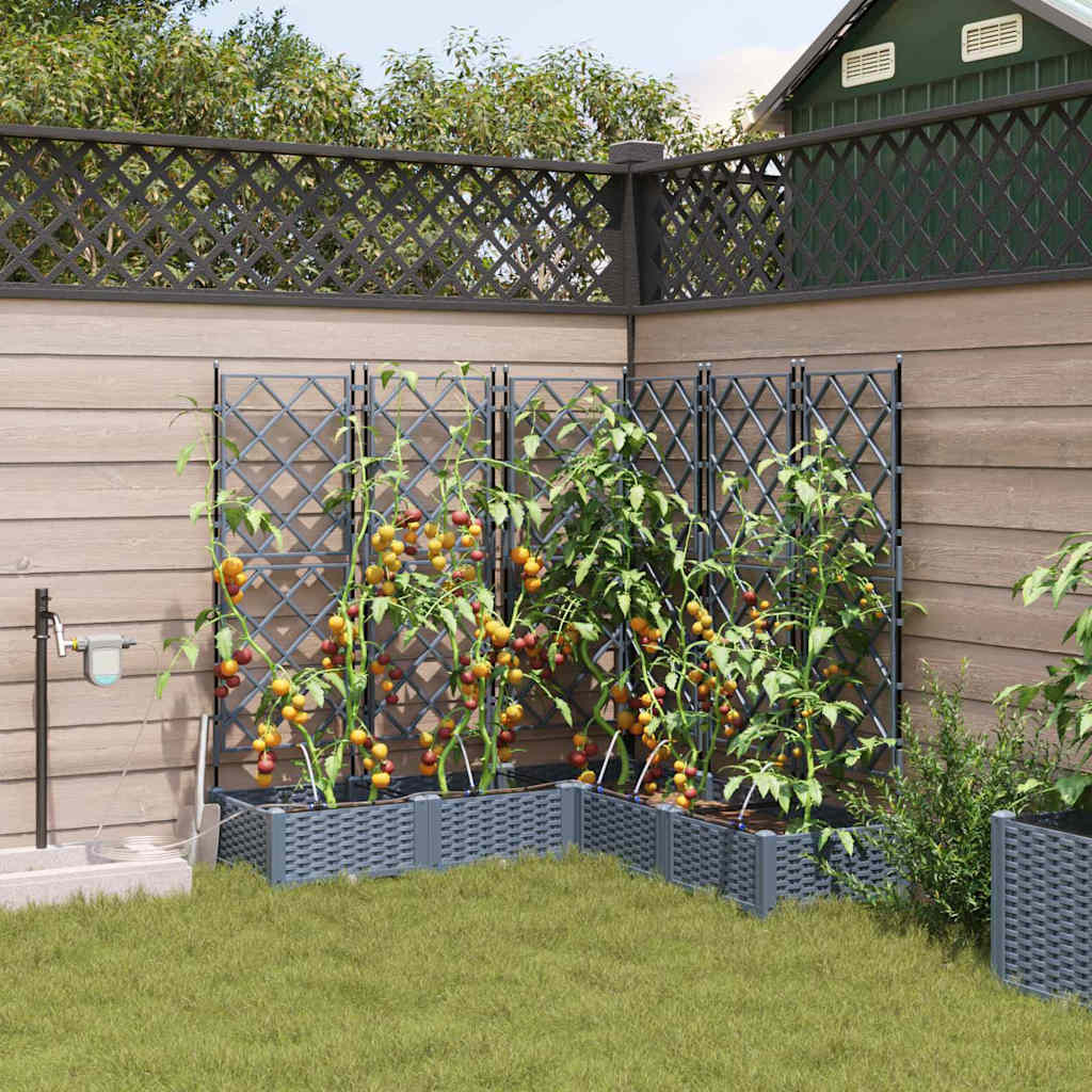 Vaso da giardino 5 pz Grigio Chiaro 120 x 120 x 126 cm PP