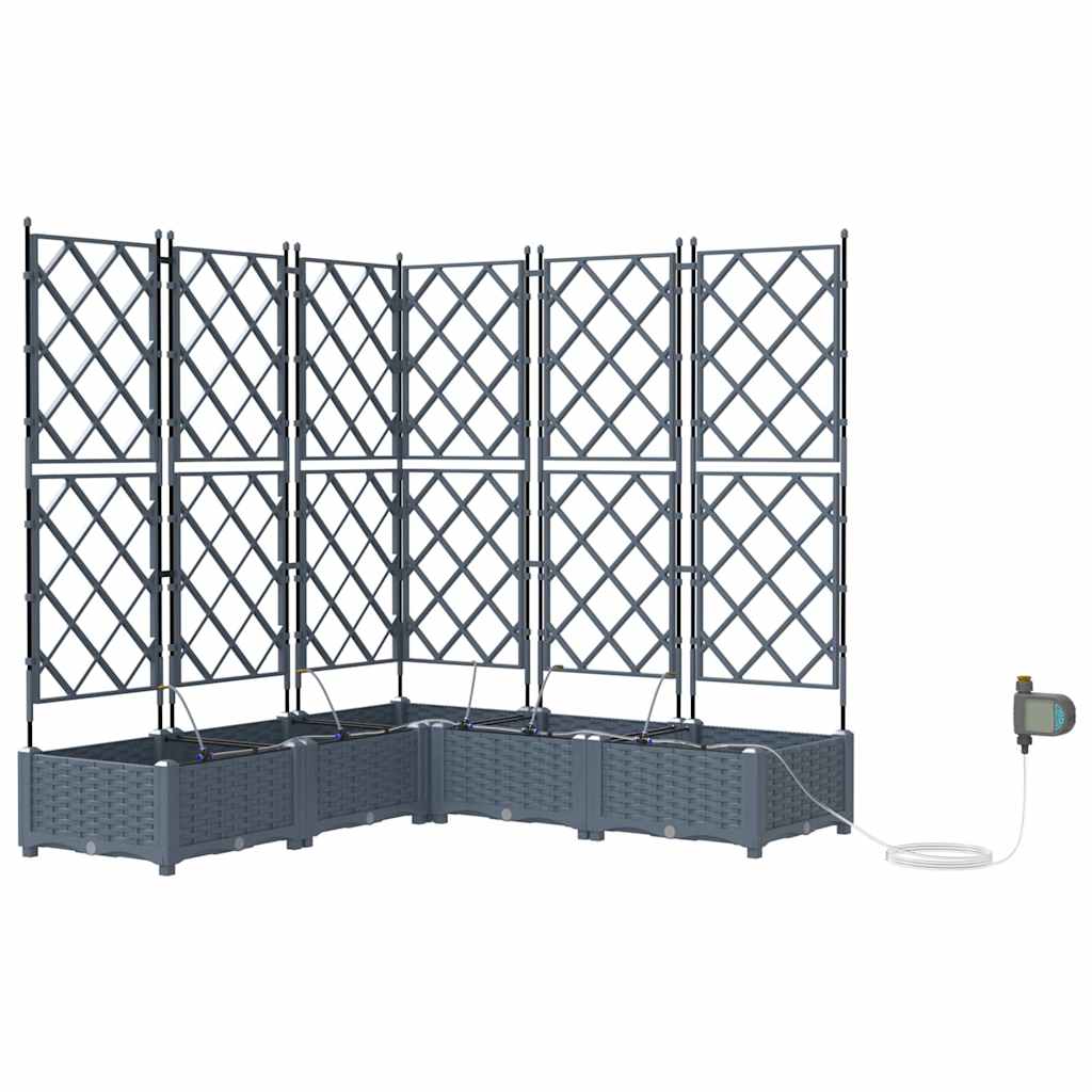 Vaso da giardino 5 pz Grigio Chiaro 120 x 120 x 126 cm PP