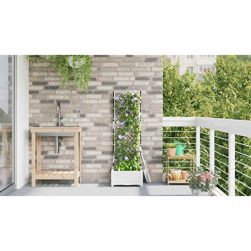 Vaso da giardino Bianco 40 x 40 x 125,5 cm PP