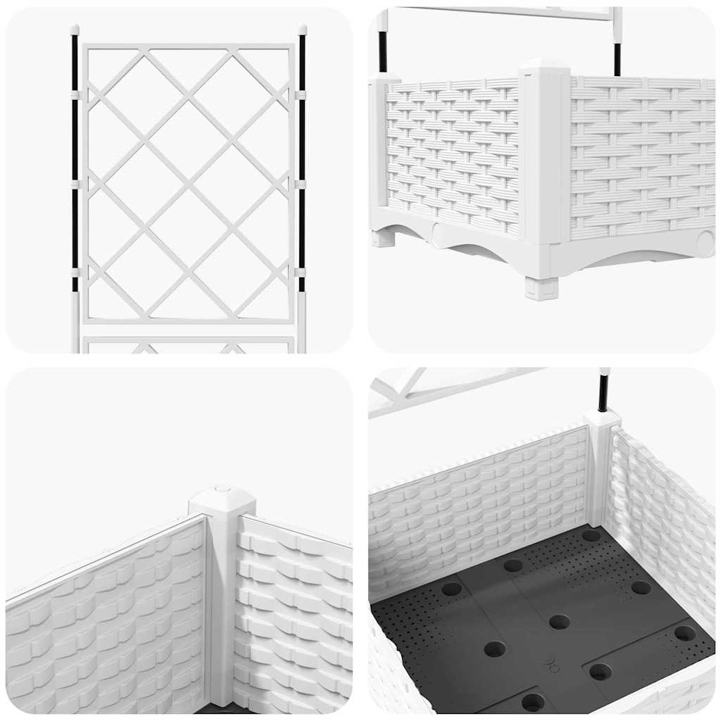 Vaso da giardino Bianco 40 x 40 x 125,5 cm PP