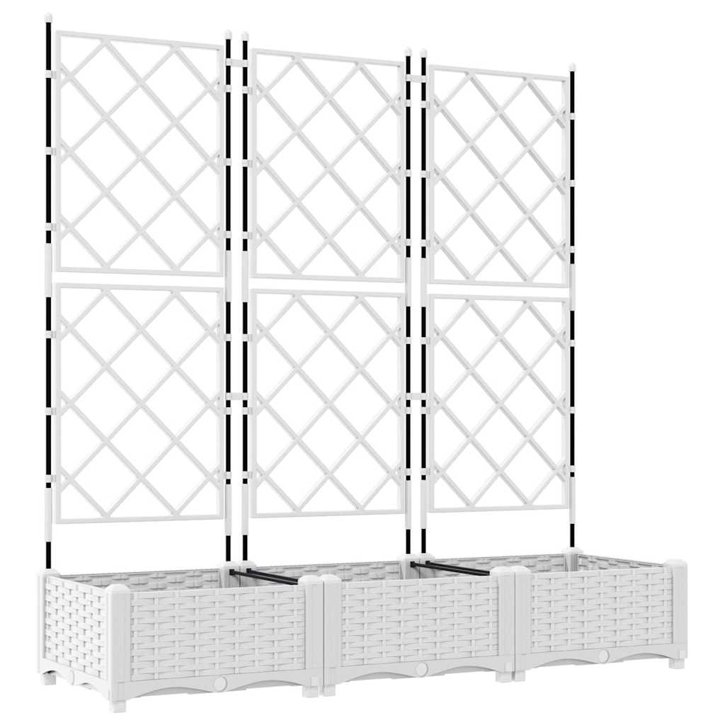 Vaso da giardino 3 pz Bianco 120 x 40 x 125,5 cm PP