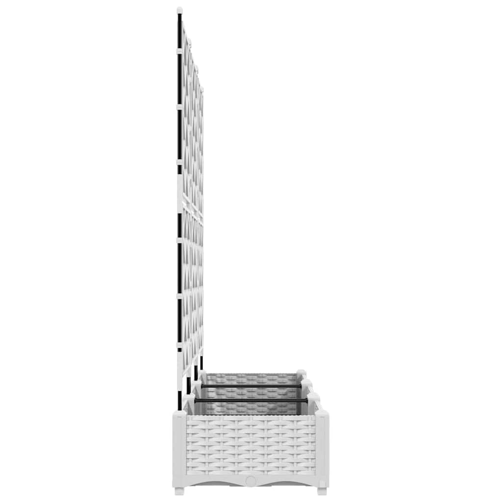 Vaso da giardino 3 pz Bianco 120 x 40 x 125,5 cm PP
