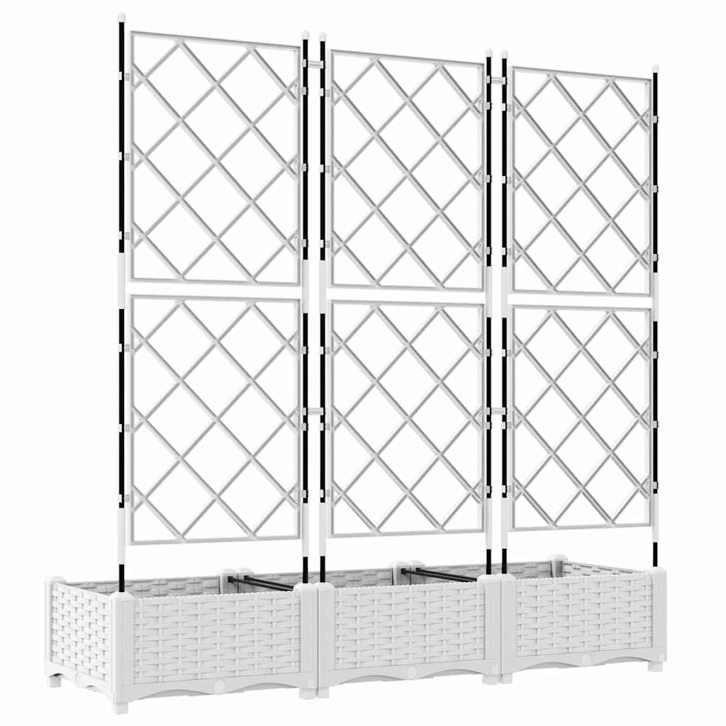Vaso da giardino 3 pz Bianco 120 x 40 x 125,5 cm PP