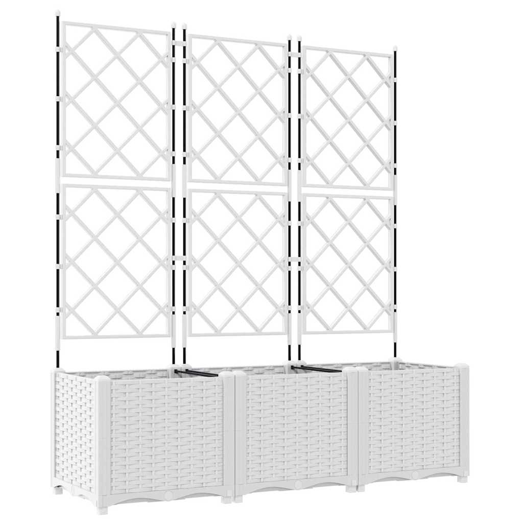 Vaso da giardino 3 pz Bianco 120 x 40 x 143 cm PP