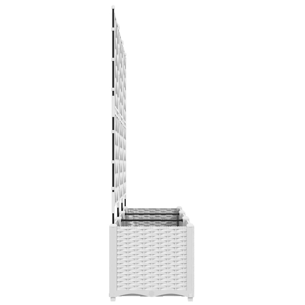 Vaso da giardino 3 pz Bianco 120 x 40 x 143 cm PP