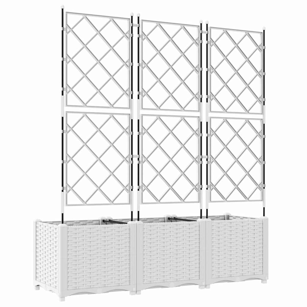 Vaso da giardino 3 pz Bianco 120 x 40 x 143 cm PP