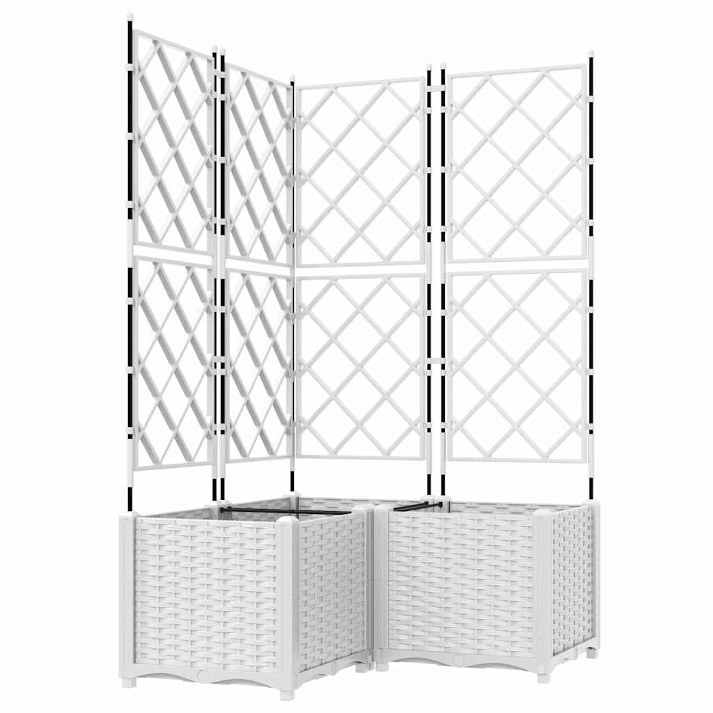 Vaso da giardino 3 pz Bianco 80 x 80 x 143 cm PP