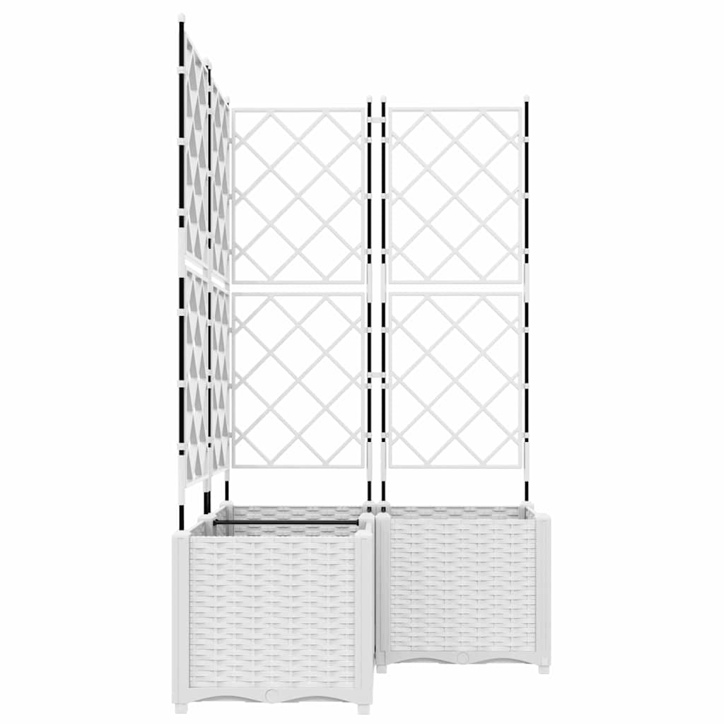 Vaso da giardino 3 pz Bianco 80 x 80 x 143 cm PP