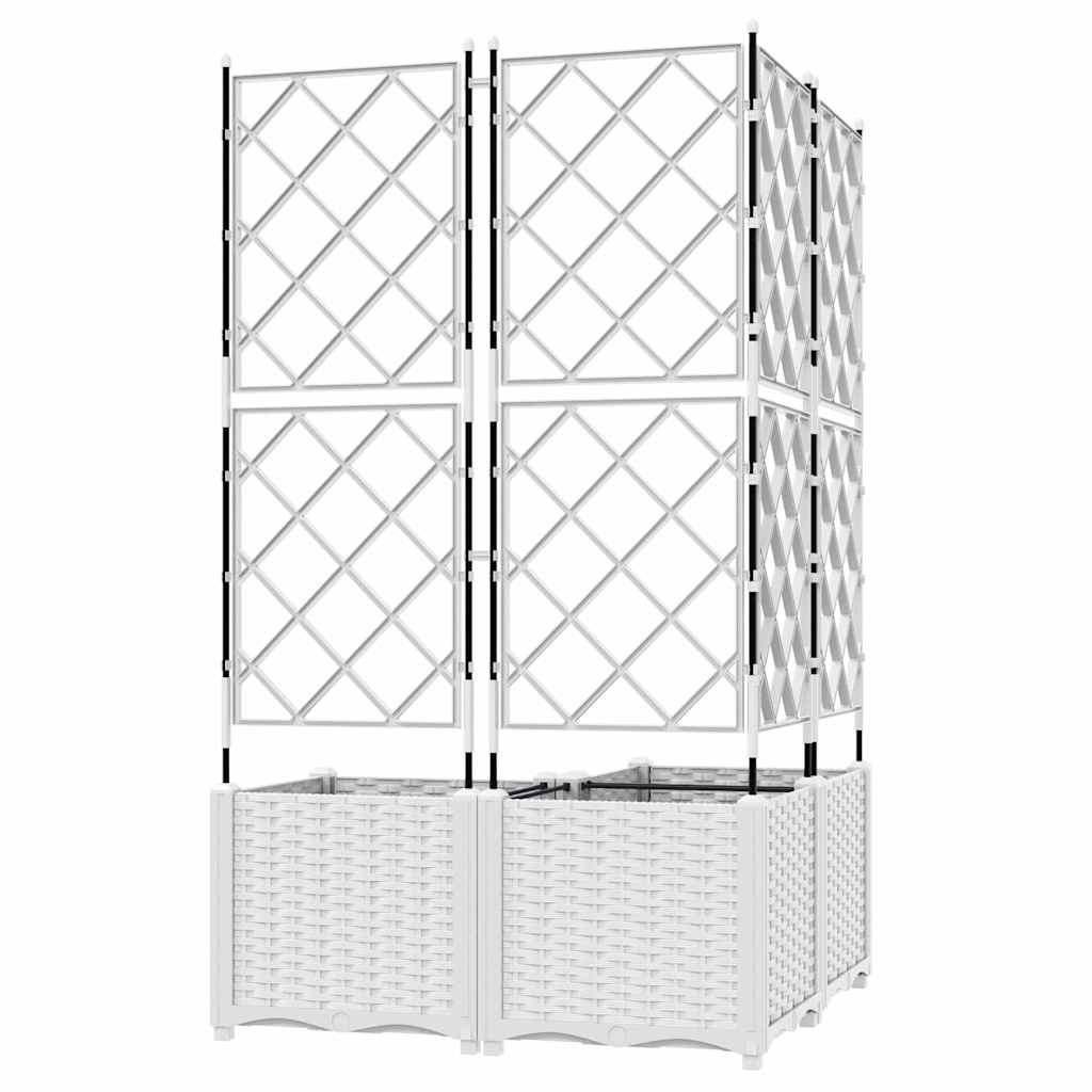 Vaso da giardino 3 pz Bianco 80 x 80 x 143 cm PP