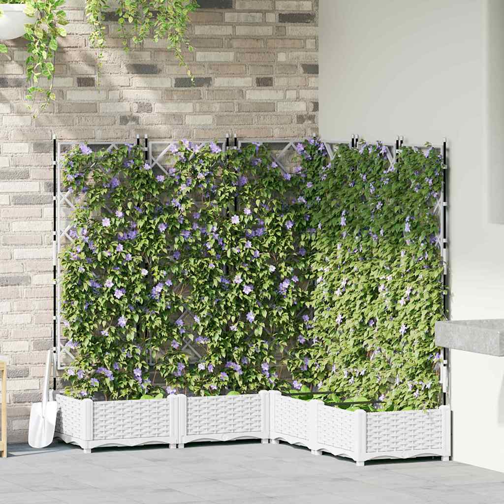 Vaso da giardino 5 pz Bianco 120 x 120 x 125,5 cm PP