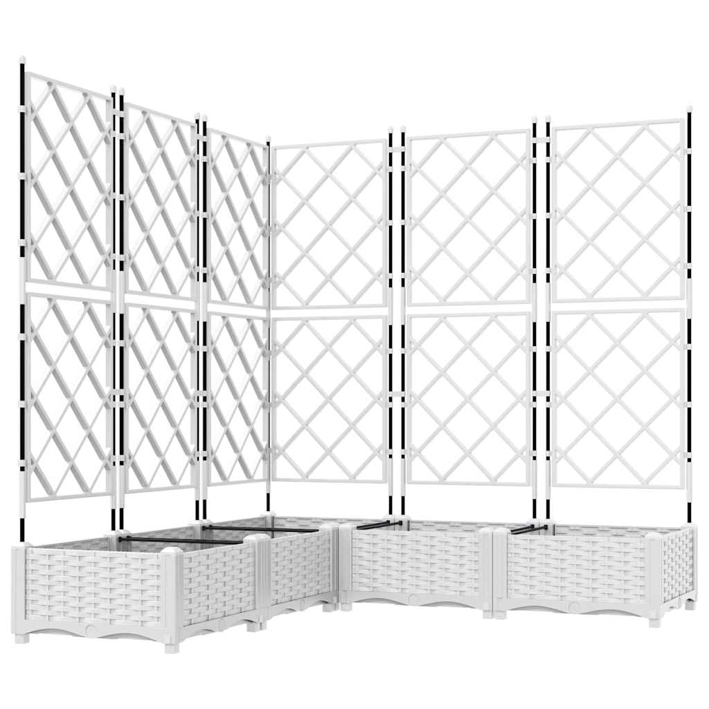 Vaso da giardino 5 pz Bianco 120 x 120 x 125,5 cm PP