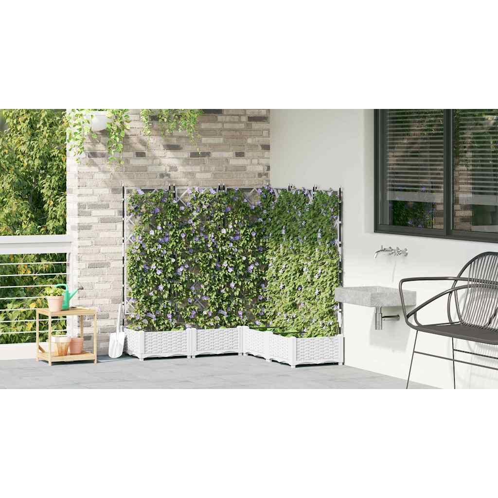 Vaso da giardino 5 pz Bianco 120 x 120 x 125,5 cm PP