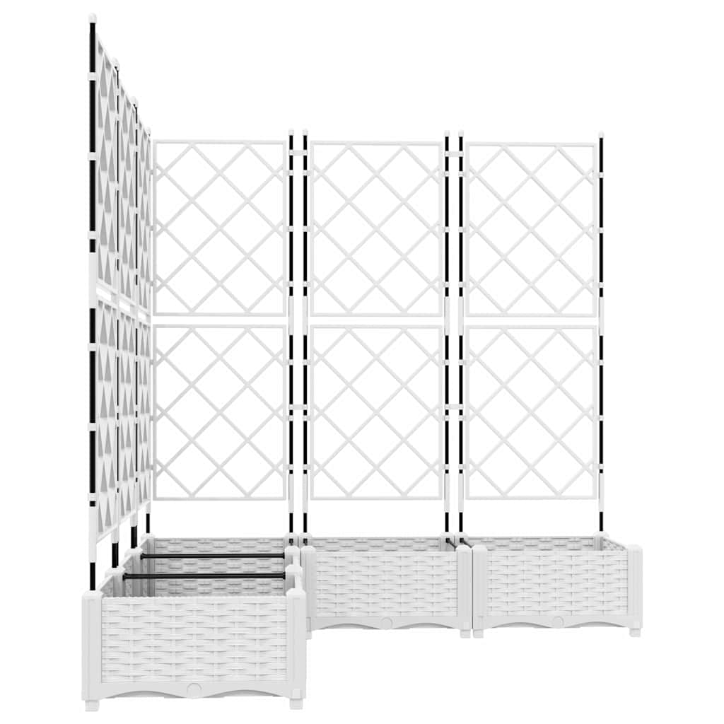 Vaso da giardino 5 pz Bianco 120 x 120 x 125,5 cm PP