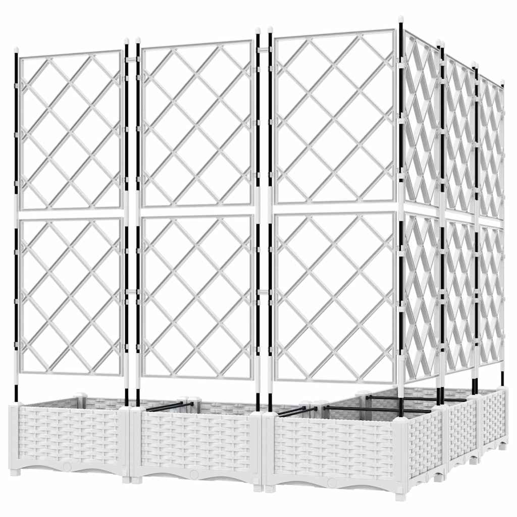 Vaso da giardino 5 pz Bianco 120 x 120 x 125,5 cm PP
