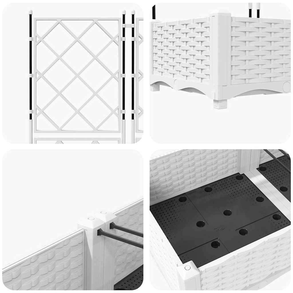 Vaso da giardino 5 pz Bianco 120 x 120 x 125,5 cm PP