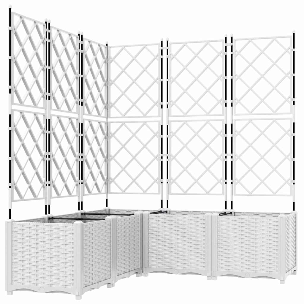 Vaso da giardino 5 pz Bianco 120 x 120 x 143 cm PP