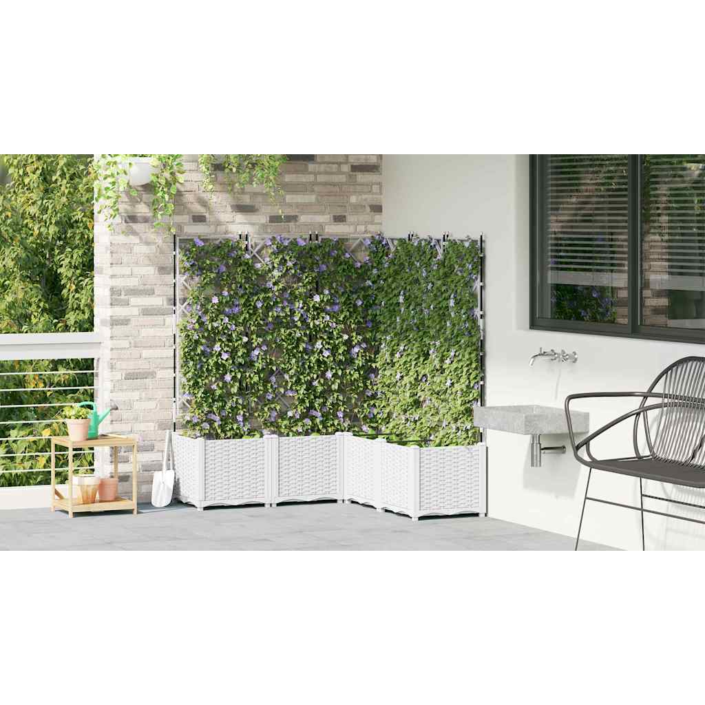 Vaso da giardino 5 pz Bianco 120 x 120 x 143 cm PP