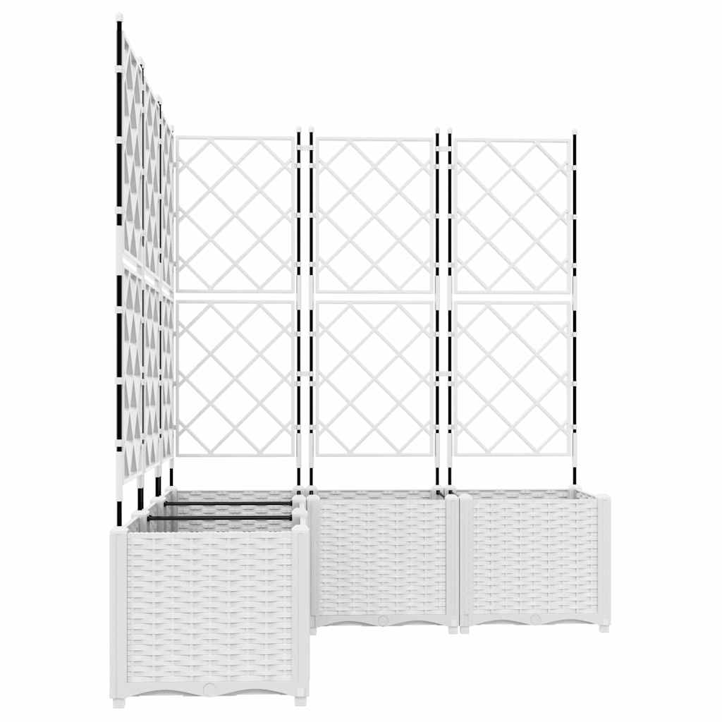 Vaso da giardino 5 pz Bianco 120 x 120 x 143 cm PP