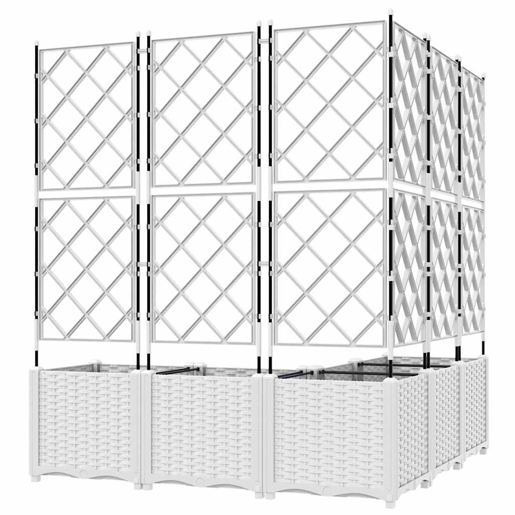 Vaso da giardino 5 pz Bianco 120 x 120 x 143 cm PP