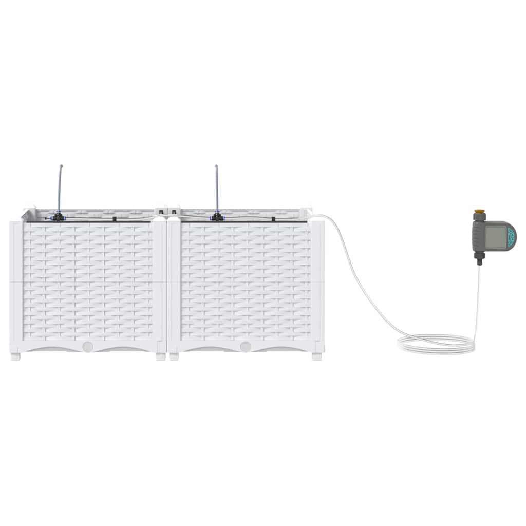 Vaso da giardino 2 pz Bianco 80 x 40 x 37,5 cm PP