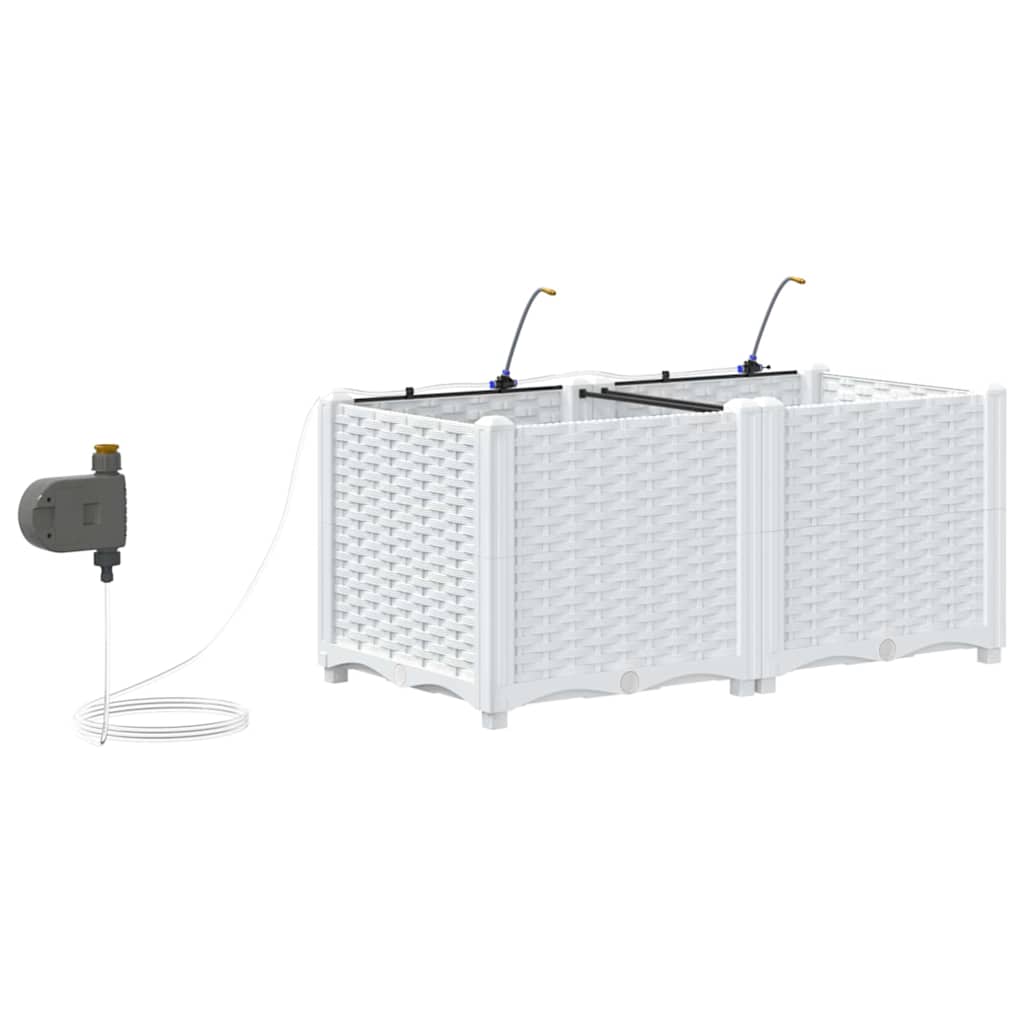 Vaso da giardino 2 pz Bianco 80 x 40 x 37,5 cm PP