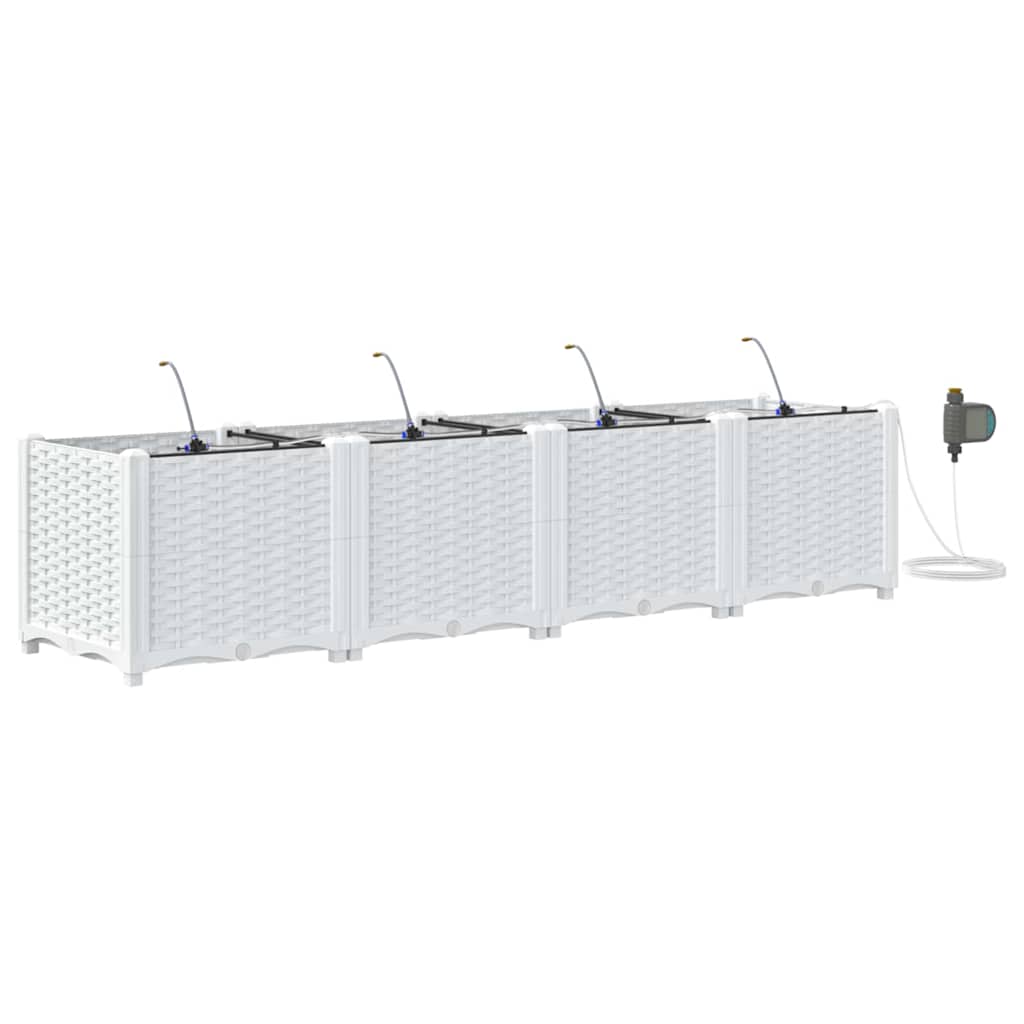 Vaso da giardino 4 pz Bianco 160 x 40 x 37,5 cm PP