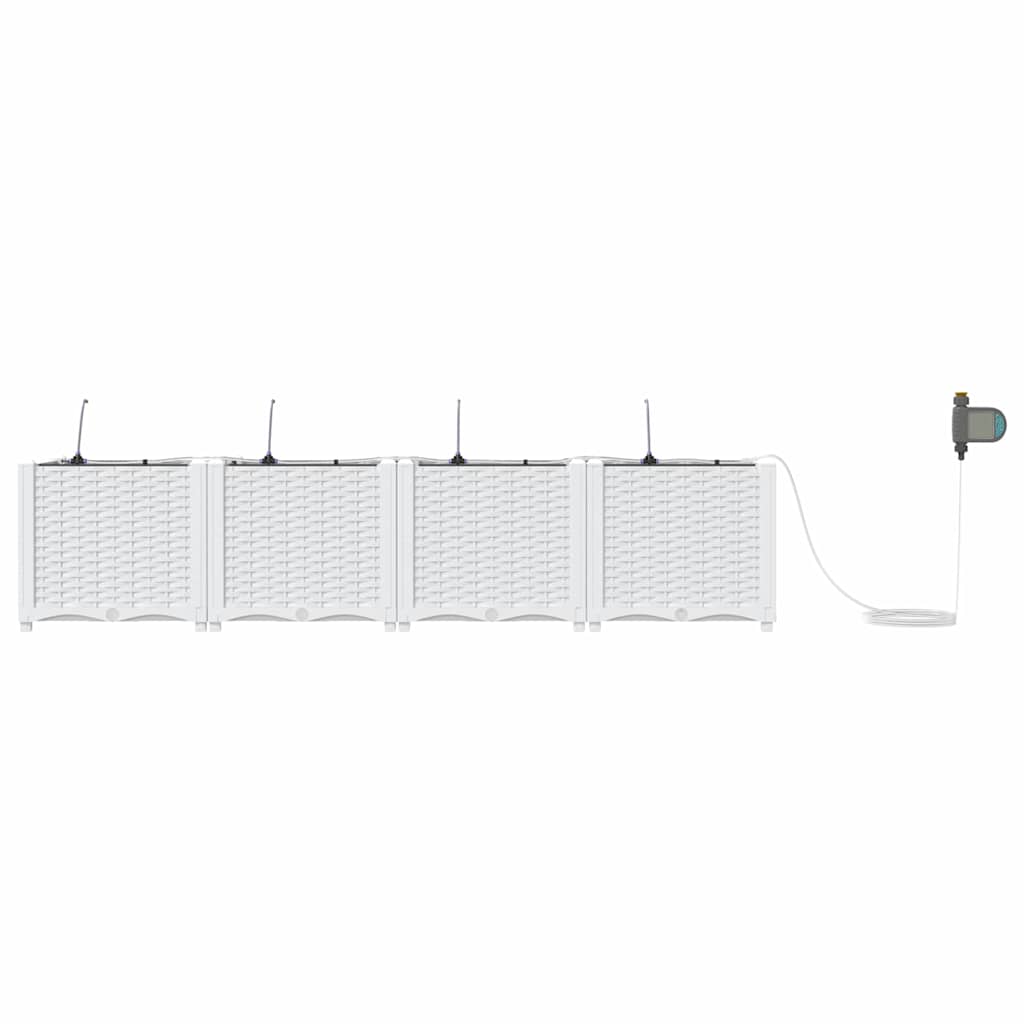 Vaso da giardino 4 pz Bianco 160 x 40 x 37,5 cm PP